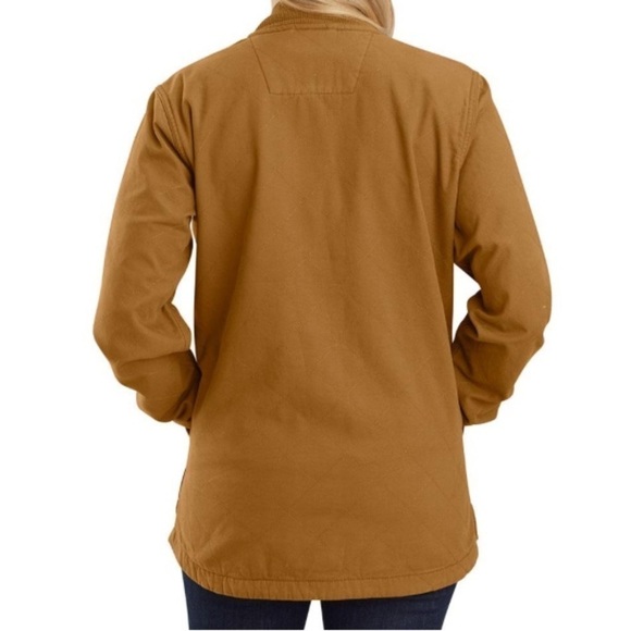 NWT Carhartt Women's Canvas Snap-Front Shirt Jacket Carhartt Brown - Picture 3 of 5